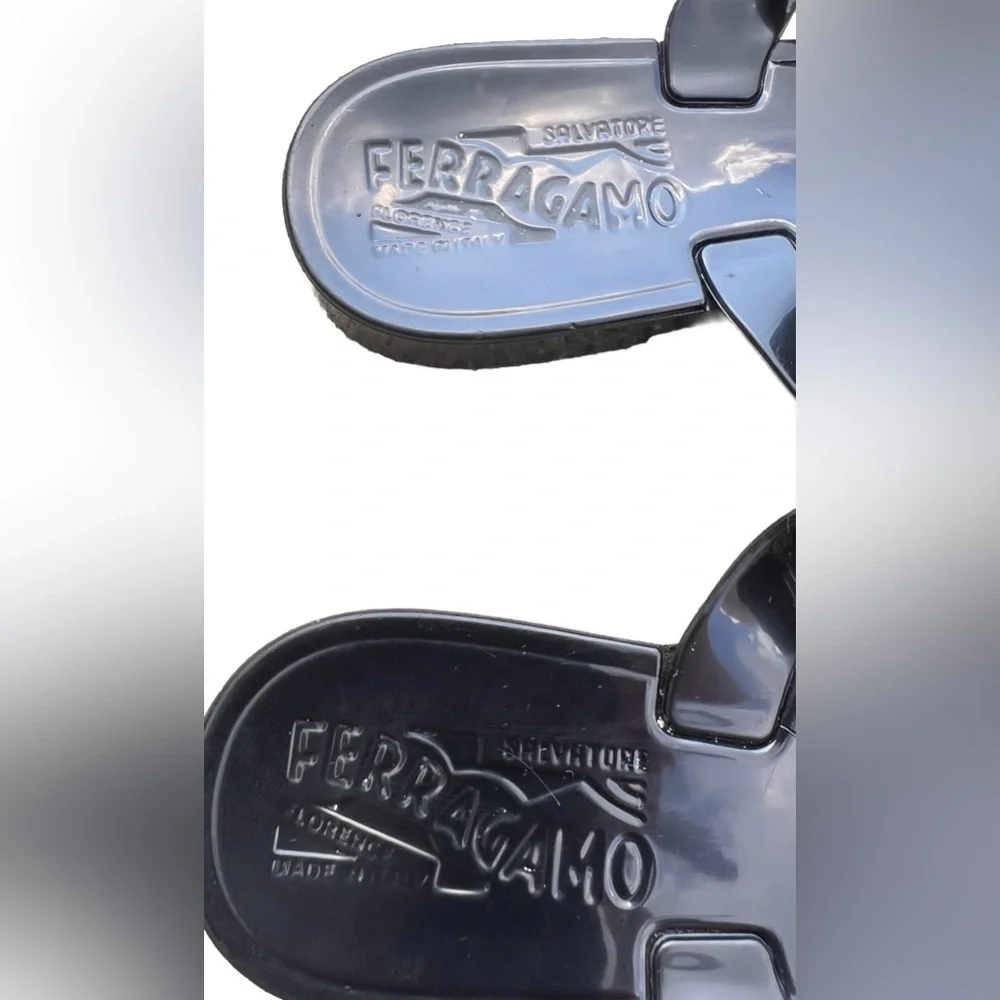 Salvatore Ferragamo Pandy Black Bow Jelly Sandals